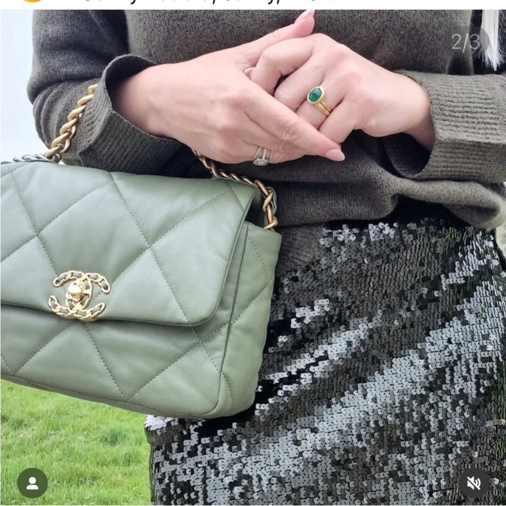 ZARA GREEN SEQUIN MIDI SKIRT 2157/248/500 015/216 - Picture 16 of 16